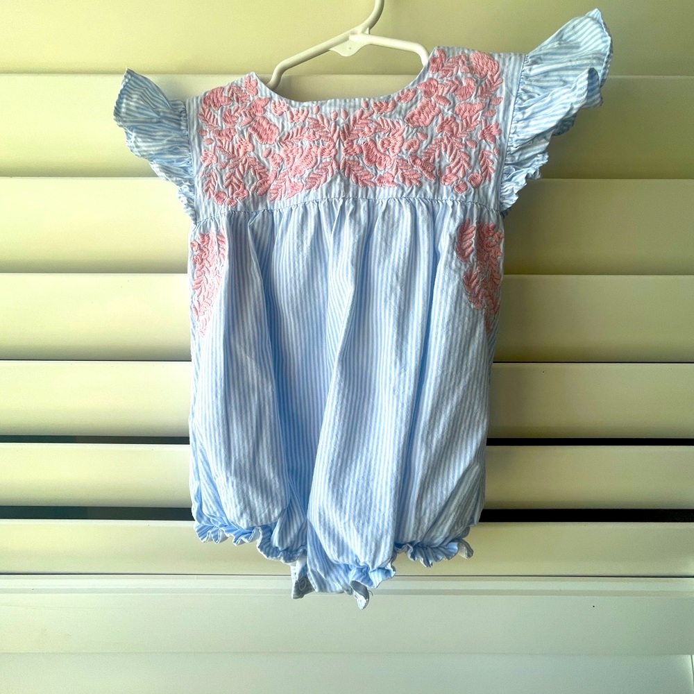 Shop Teeta Blue and Pink Striped Baby  bubble 18 months
